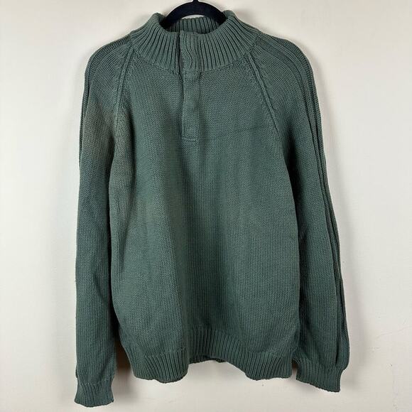 The Territory Ahead Other - The Territory Ahead Cashmere Blend Henley Mock Neck Sweater Snap Reverse Mens XL